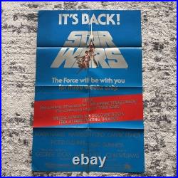 Vtg EXTREMELY RARE 1979 STAR WARS ORIGINAL Movie Poster It's Back! NOS