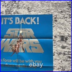 Vtg EXTREMELY RARE 1979 STAR WARS ORIGINAL Movie Poster It's Back! NOS
