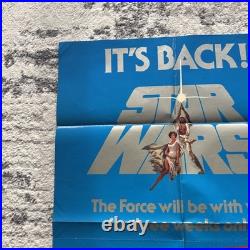 Vtg EXTREMELY RARE 1979 STAR WARS ORIGINAL Movie Poster It's Back! NOS