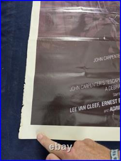 Vtg Escape From New York 1981 Original 27x41 Movie Poster Kurt Russell