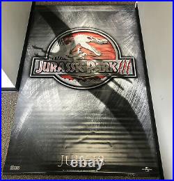 Vtg Jurassic Park III 3 Vinyl 2-Sided Theater Display Poster Banner 2001 93x59