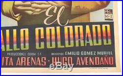 Vtg Mexican Movie Poster 1957 El Gallo Colorado (Miguel Aceves Mejia)