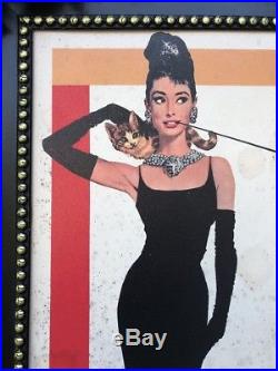 Vtg Movie Poster Breakfast at Tiffany's 1961 Audrey Hepburn Framed Original