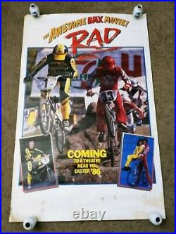 Vtg Rare RAD 1986 Movie Poster BMX Racing Bike Bicycle Old School GT Supergoose
