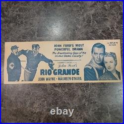 Vtg Rio Grande movie poster JOHN WAYNE western Romantic Maureen O'Hara John Ford