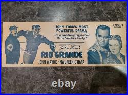 Vtg Rio Grande movie poster JOHN WAYNE western Romantic Maureen O'Hara John Ford