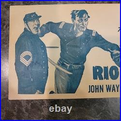 Vtg Rio Grande movie poster JOHN WAYNE western Romantic Maureen O'Hara John Ford