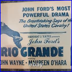 Vtg Rio Grande movie poster JOHN WAYNE western Romantic Maureen O'Hara John Ford