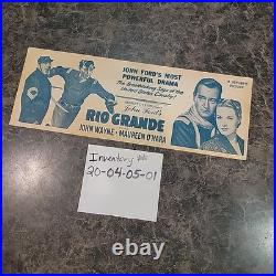 Vtg Rio Grande movie poster JOHN WAYNE western Romantic Maureen O'Hara John Ford