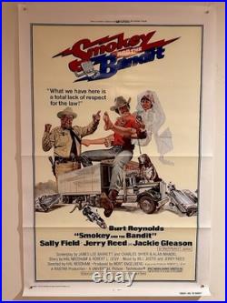 Vtg. SMOKEY AND THE BANDIT 1977 Original SS One Sheet Movie Poster 27 x 41 NM