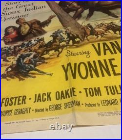 Vtg Tomahawk 1951 Western Litho Numbered One Sheet Movie Poster Rare 50s READ