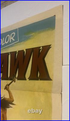 Vtg Tomahawk 1951 Western Litho Numbered One Sheet Movie Poster Rare 50s READ