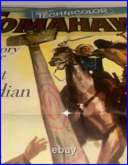 Vtg Tomahawk 1951 Western Litho Numbered One Sheet Movie Poster Rare 50s READ