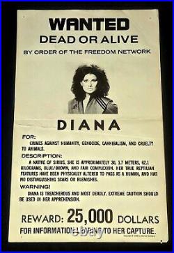 Vtg V the Visitors DIANA Poster WANTED Dead Or Alive The Enemy Visitor DIANA