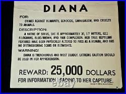 Vtg V the Visitors DIANA Poster WANTED Dead Or Alive The Enemy Visitor DIANA