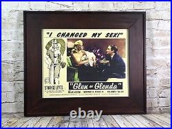 Vtg lot of 2 framed collectable movie posters Rope/Glen or Glenda 20''x 17'