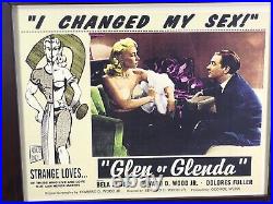 Vtg lot of 2 framed collectable movie posters Rope/Glen or Glenda 20''x 17'