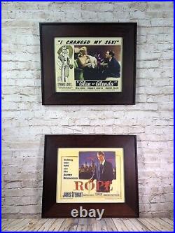 Vtg lot of 2 framed collectable movie posters Rope/Glen or Glenda 20''x 17'