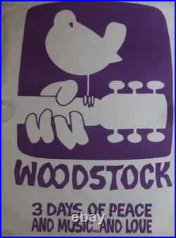 WOODSTOCK POSTER 1969 VINTAGE ORIGINAL WARNER BROS OFFICIAL MOVIE POSTER 41 x 30