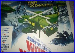 WORLD WITHOUT SUN/SCUBA DIVING orig large ROLLED movie poster JACQUES COUSTEAU