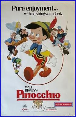 Walt Disney's Original Rerelease Pinocchio Vintage 1984 One-Sheet Movie Poster 2