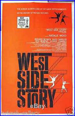 West Side Story original movie film poster 1961 Natalie Wood 100 X 70 New-York