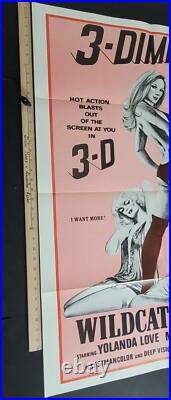 Wildcat Women Black Lolita Yolanda Love 3-D Sexploitation 1974 Sheet Poster Vtg
