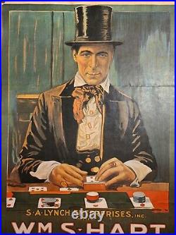 William S Hart The Cold Deck Cowboy Movie Poster Western 1916 Film Vintage