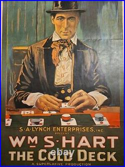 William S Hart The Cold Deck Cowboy Movie Poster Western 1916 Film Vintage