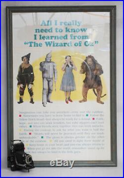 Wizard of Oz Poster All I Need To Know I Learned In RARE Vintage Dorothy