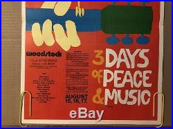 Woodstock 3 Days Peace Music Dove Guitar Vintage Poster 1970s Pamphlet Skolnick