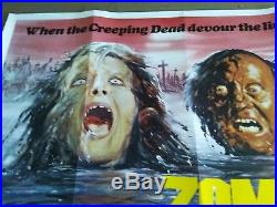Zombie Creeping Flesh vintage 1980 UK Quad Poster (aka Night of the Zombies)